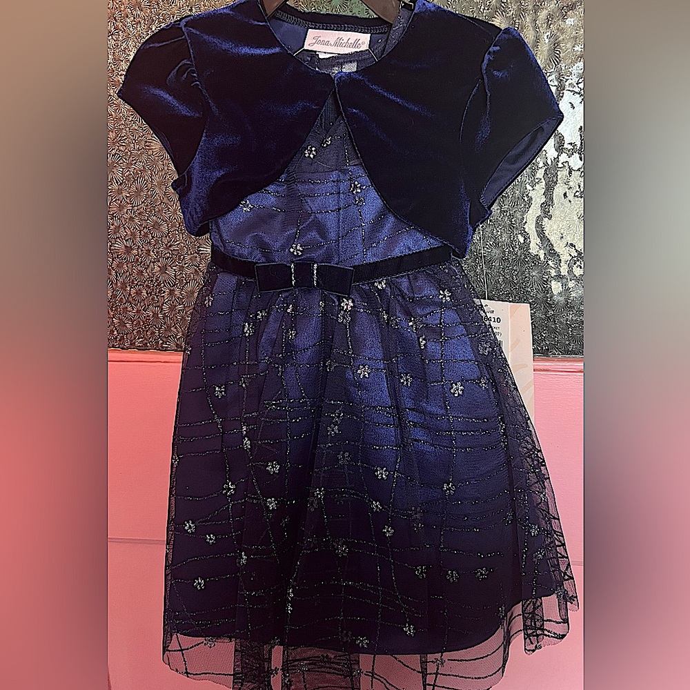 Toddler Girls Formal Holiday Dress & Jacket Set